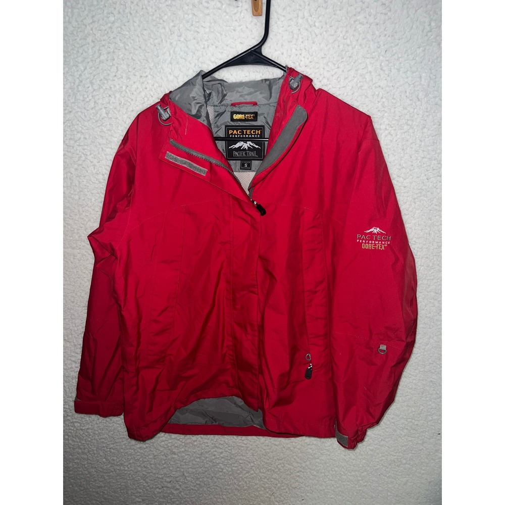 Pacific Trail Pac Tech Performance Gore-Tex Red Rain Jacket Womens Small Hooded